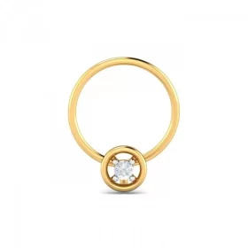 LusterGlimpse Diamond Nose Pin In 14Kt Yellow Gold (0.25 gram) with Diamonds (0.05 Ct)