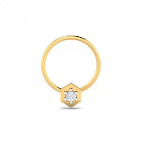 BrillianceBeam Diamond Nose Pin In 14Kt Yellow Gold (0.25 gram) with Diamonds (0.05 Ct)