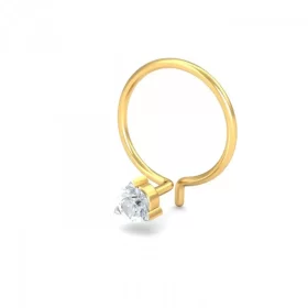 TwinkleWhisper Diamond Nose Pin In 14Kt Yellow Gold (0.25 gram) with Diamonds (0.05 Ct)