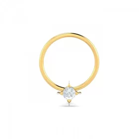 SparkleBreeze Diamond Nose Pin In 14Kt Yellow Gold (0.2 gram) with Diamonds (0.04 Ct)