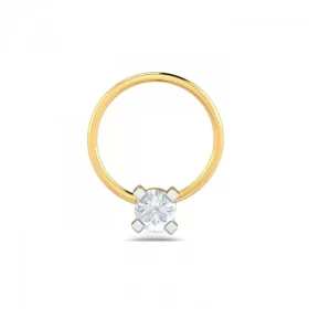 RadiantBeam Diamond Nose Pin In 14Kt Yellow Gold (0.55 gram) with Diamonds (0.11 Ct)