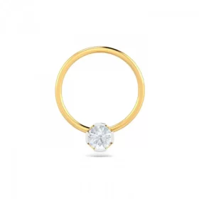 ShimmerDust Diamond Nose Pin In 14Kt Yellow Gold (0.4 gram) with Diamonds (0.08 Ct)