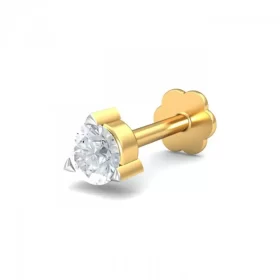 BrillianceWhisper Diamond Nose Pin In 14Kt Yellow Gold (0.35 gram) with Diamonds (0.07 Ct)