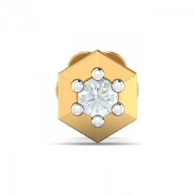SparkleGlitter Diamond Nose Pin In 14Kt Yellow Gold (0.25 gram) with Diamonds (0.05 Ct)