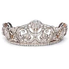 Adorable 32.65 Carat Diamond 925 Sterling Silver Bridal Crown