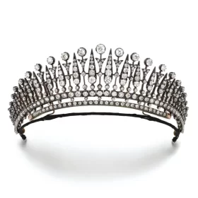 Bold 24.75 Carat Diamond 925 Sterling Silver Queen Crown