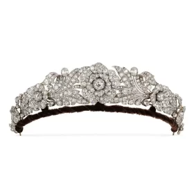 Contemporary 19.75 Carat Diamond 925 Sterling Silver Bridal Crown