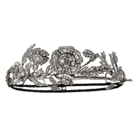 Designer 15.77 Carat Diamond 925 Sterling Silver Wedding Crown