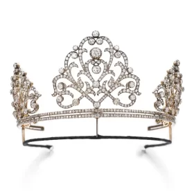 Glamarous 18.65 Carat Diamond 925 Sterling Silver Queen Crown