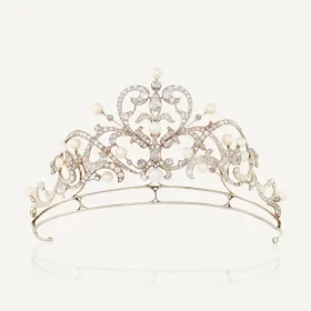 Classic 29.8 Carat Diamond 925 Sterling Silver Wedding Crown