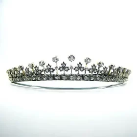 Handcrafted 10.5 Carat Diamond  42 Gms 925 Sterling Silver Queen Headband