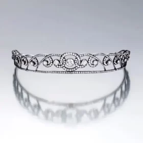 Fashionable 13 Carat Diamond  52 Gms 925 Sterling Silver Queen Headband