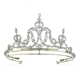 Beautiful 8.45 Carat Diamond 925 Sterling Silver Royal Tiara