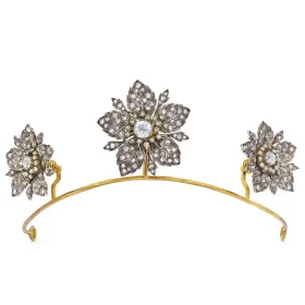 Casual 10.875 Carat Diamond 925 Sterling Silver Queen Tiara