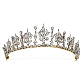 Charming 10.8 Carat Diamond 925 Sterling Silver Princess Tiara