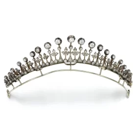 Graceful 7.98 Carat Diamond 925 Sterling Silver Royal Tiara