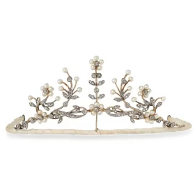 Beautiful 25.36 Carat Diamond 925 Sterling Silver Royal Tiara