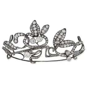 Contemporary 8.02 Carat Diamond 925 Sterling Silver Royal Tiara