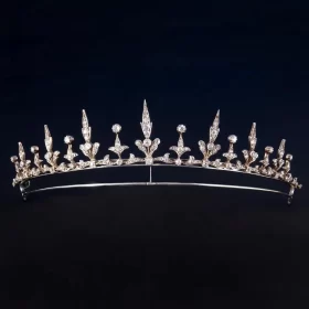 Handmade 5.67 Carat Diamond 925 Sterling Silver Princess Tiara