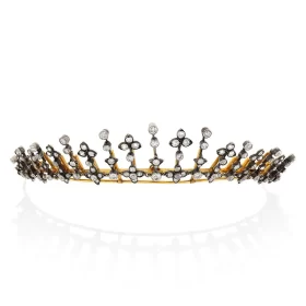 Glamarous 5.72 Carat Diamond 925 Sterling Silver Queen Tiara