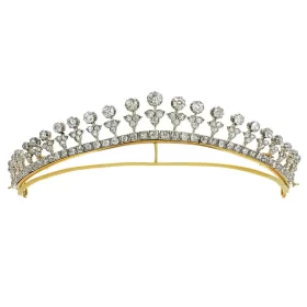 Handcrafted 12.6 Carat Diamond 925 Sterling Silver Princess Tiara