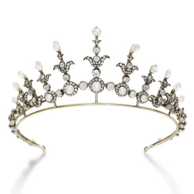 Gorgeous 53.25 Carat Diamond 925 Sterling Silver Royal Tiara