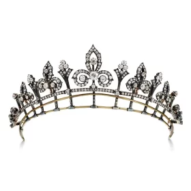 Glittering 14.5 Carat Diamond 925 Sterling Silver Bridal Tiara