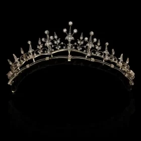 Flawless 4.48 Carat Diamond 925 Sterling Silver Princess Tiara