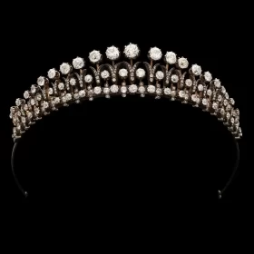 Lovely 23.1 Carat Diamond 925 Sterling Silver Bridal Tiara