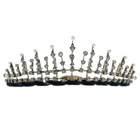 Sparking 7.47 Carat Diamond 925 Sterling Silver Bridal Tiara