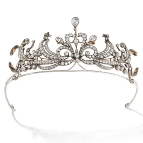 Brilliant 15 Carat Diamond 925 Sterling Silver Bridal Tiara