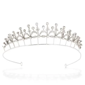 Casual 10.4 Carat Diamond 925 Sterling Silver Wedding Tiara