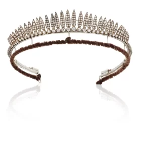 Handmade 14.875 Carat Diamond 925 Sterling Silver Queen Tiara