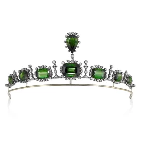 Gorgeous 44.2 Carat Diamond 925 Sterling Silver Royal Tiara