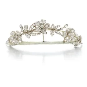 Fashionable 6.9 Carat Diamond 925 Sterling Silver Birthday Tiara