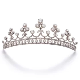 Lovely 12.75 Carat Diamond 925 Sterling Silver Bridal Tiara