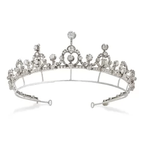 Stylish 14.42 Carat Diamond 925 Sterling Silver Birthday Tiara