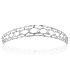 Flawless 10.8 Carat Diamond  43.2Gms 14Kt White Gold Wedding Headband