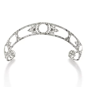 Timeless 9.81 Carat Diamond  44.145Gms 14Kt White Gold Bridal Headband