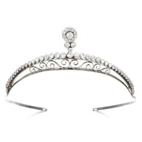 Shimmering 5.1 Carat Diamond  40.8 Gms 14Kt White Gold Bridal Tiara