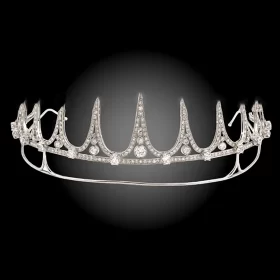 Beautiful 10 Carat Diamond  45 Gms 14Kt White Gold Princess Tiara