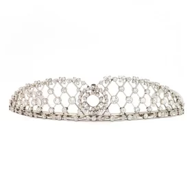 Brilliant 19.8 Carat Diamond  59.4 Gms 14Kt White Gold Royal Tiara