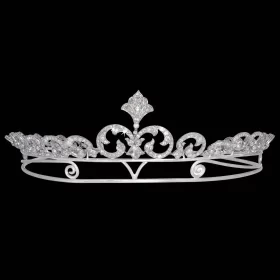 Contemporary 13.95 Carat Diamond  41.85 Gms 14Kt White Gold Princess Tiara