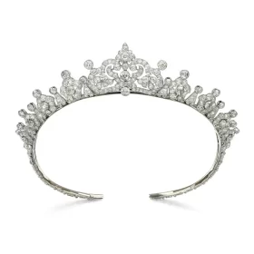 Dramatic 17 Carat Diamond  51 Gms 14Kt White Gold Royal Tiara