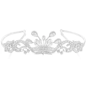 Flawless 342 Pcs Cubic Zirconia Diamond 68.4 Gms 925 Sterling Silver Birthday Tiara