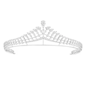 Exatic 185 Pcs Cubic Zirconia Diamond 55.5 Gms 925 Sterling Silver Bridal Tiara